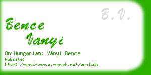 bence vanyi business card